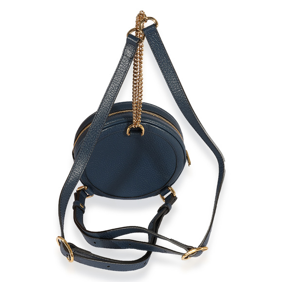 Gucci Navy Calfskin Ophidia Mini Round Backpack - Picture 3 of 7